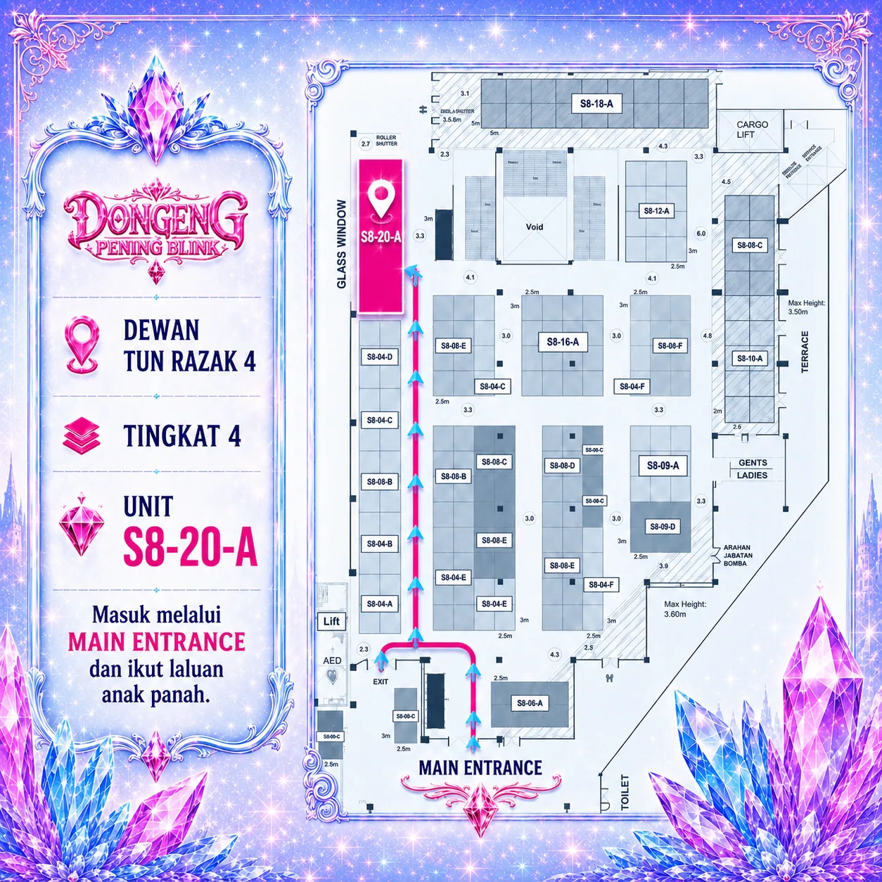 Pelan lokasi reruai BLINK Ain Maisarah di PBAKL 2026